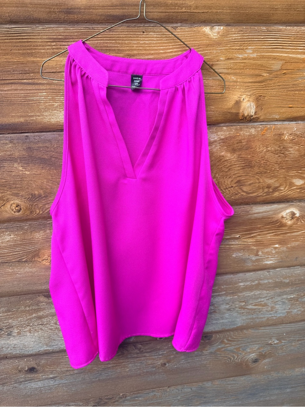 SHEIN Fuchsia Curve Tank Top